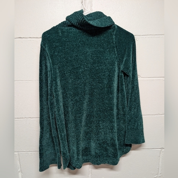 Soft Surroundings Womens Emerald Green Cowl Neck Sweater Size Small - Picture 3 of 5